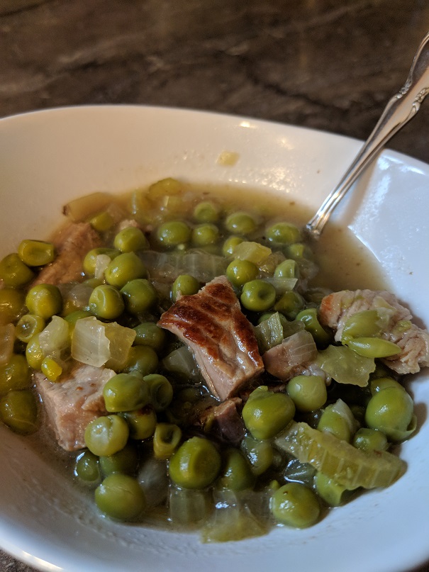 4 Ingredient Savory Ham & Pea Soup